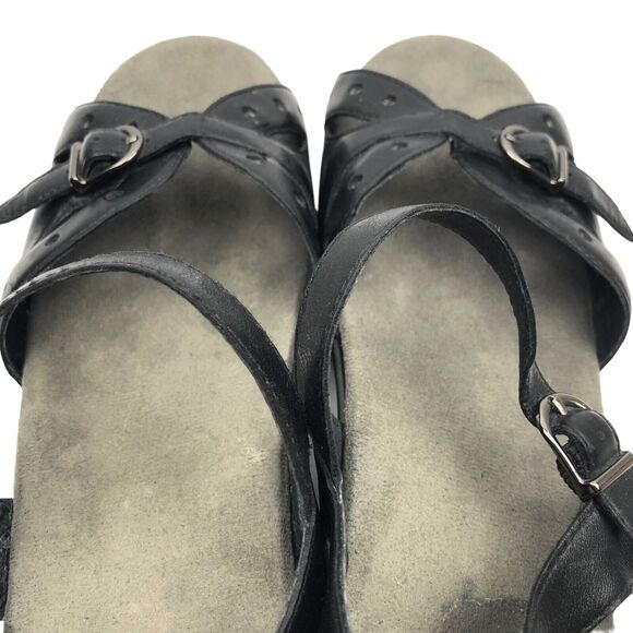 Dansko Sissy Sandals Sz 41 10.5 - 11 Leather Strappy Heel Buckle Platform Shoes - Picture 6 of 11